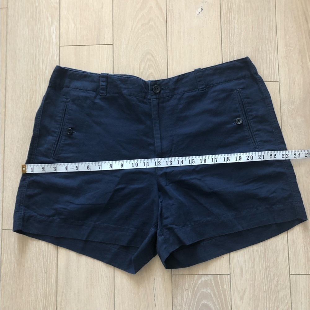 Lauren Ralph Lauren Linen Cotton Blend Shorts in Navy Size 14 - Picture 5 of 11